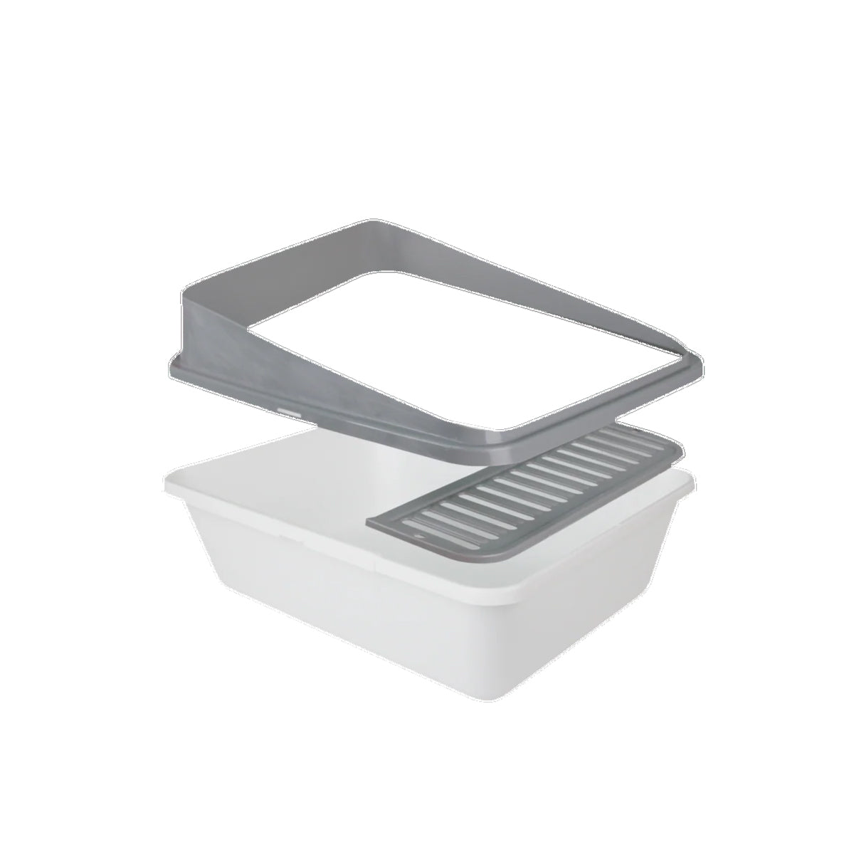 Go Fresh High Back Cat Litter Box Large Grey
