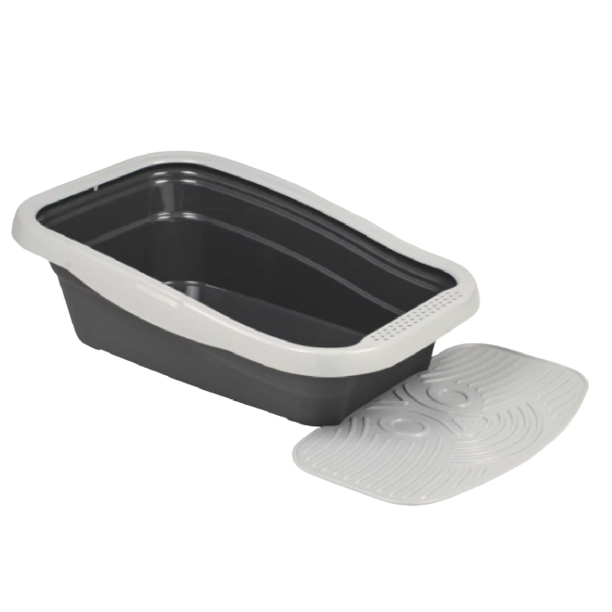 Nella Kit Cat Litter Tray with Mat Grey 80 x 36.5 x 18 cm