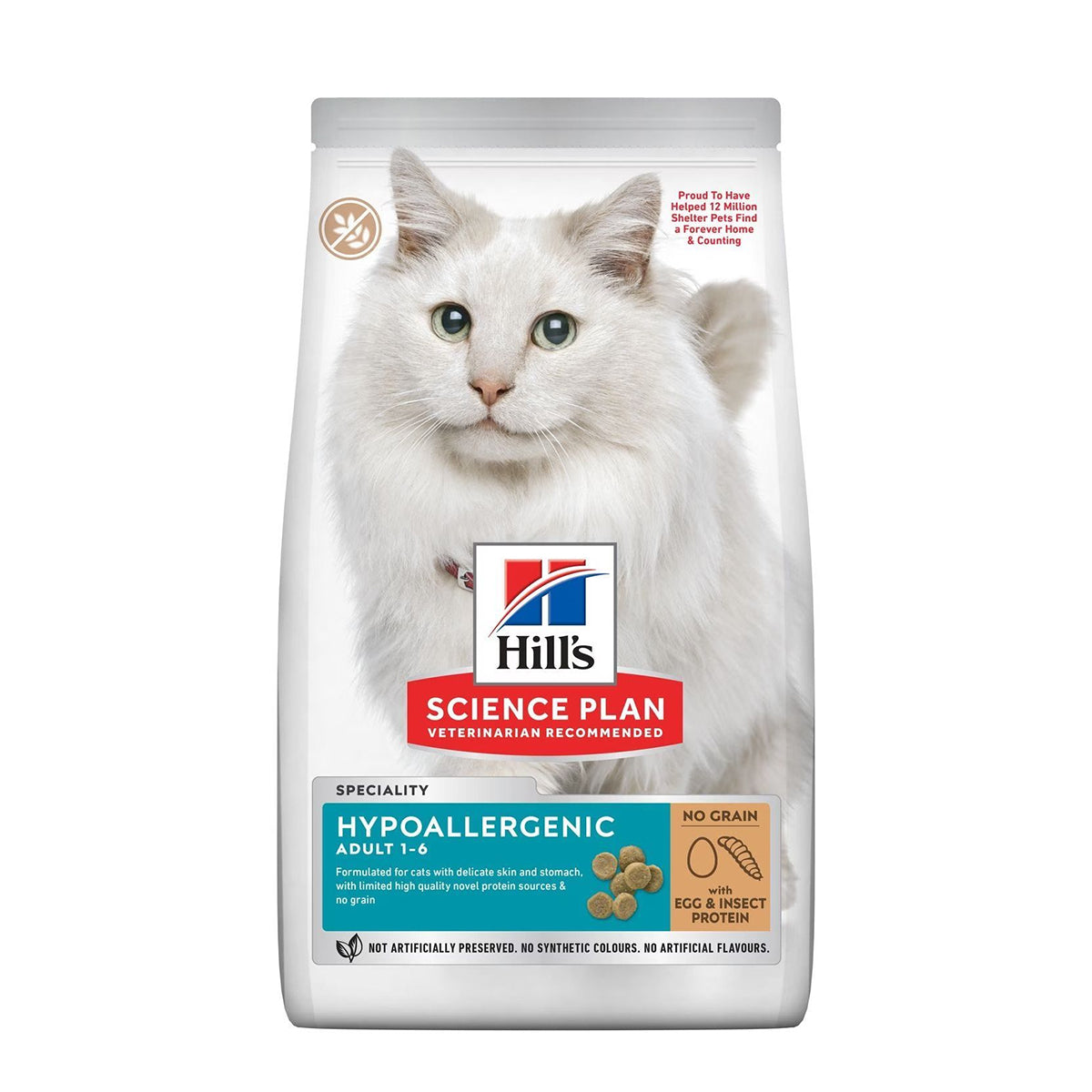 Hill’s Science Plan Hypoallergenic Adult Cat Food No Grain Egg & Insect Protein (1.5kg)