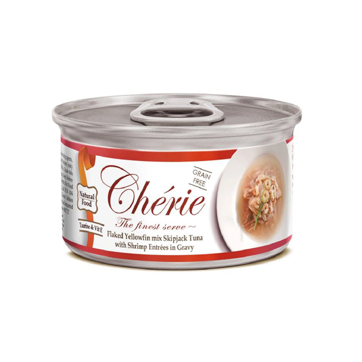 Chere Flaked Yellowfin Mix Skipjack Tuna With Shrimp Entrees In Gravy 80 G