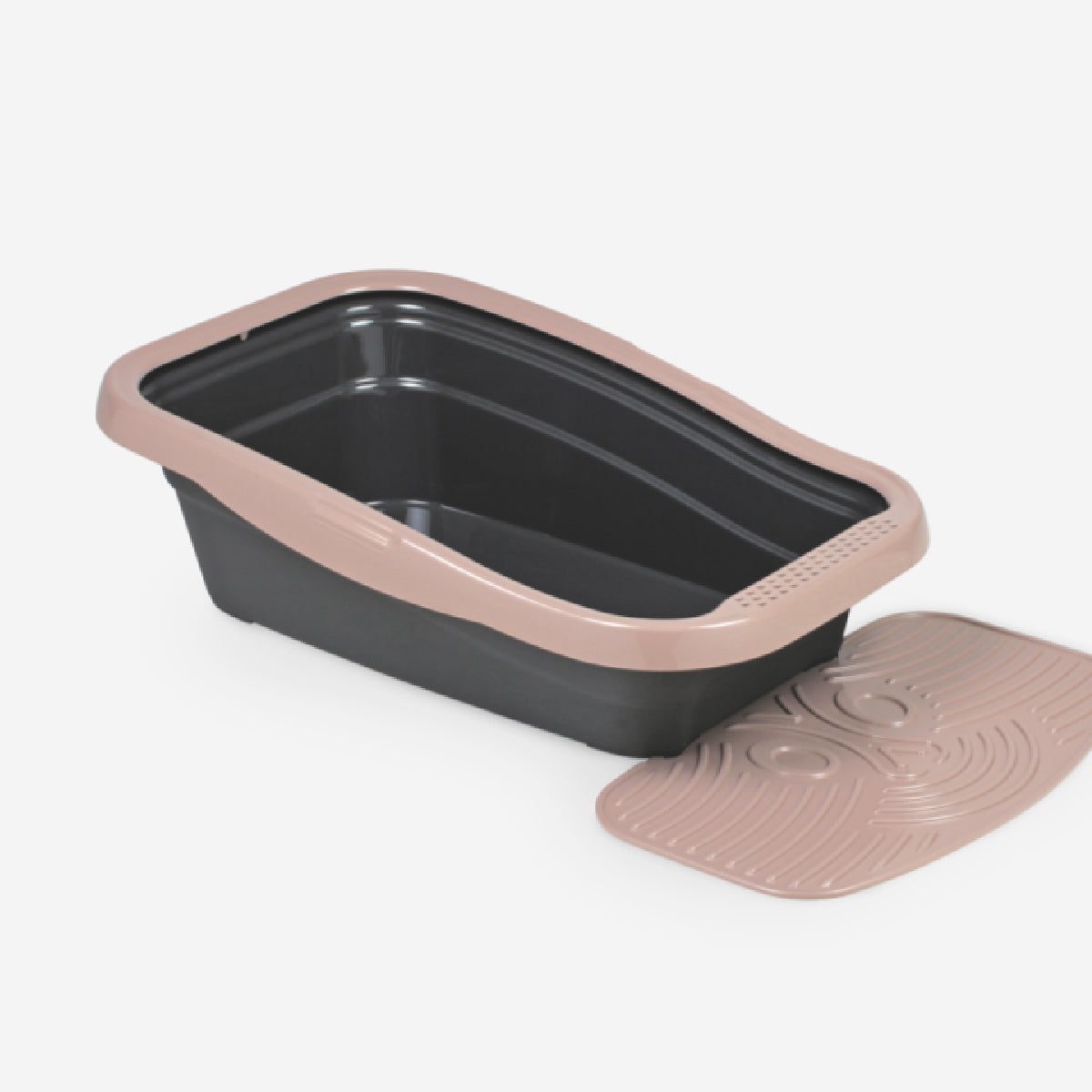 Nella Kit Cat Litter Tray with Mat - 80 x 36.5 x 18 cm/Rose