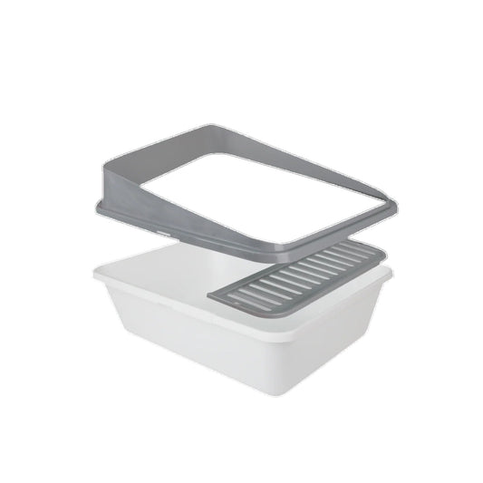Go Fresh High Back Cat Litter Box Large Grey