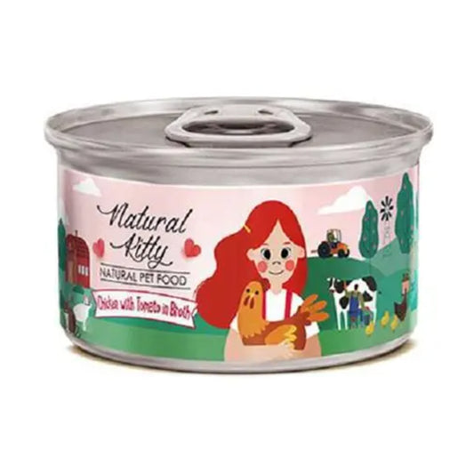 Natural Kitty Chicken With Tomato In Broth Cat Canned Food 80g