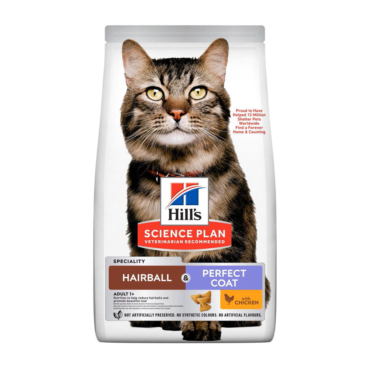 Hill’s Science Plan Hairball & Perfect Coat Adult Dry Cat Food with Chicken (1.5kg)