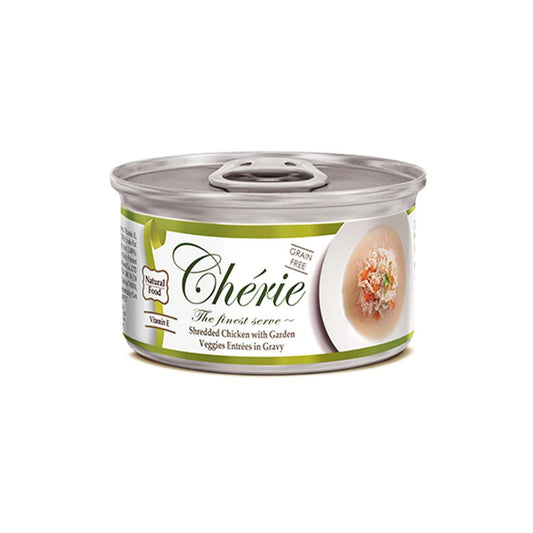 Cherie Shredded Chicken With Garden Veggies Entrees In Gravy Canned Cat Food 80g