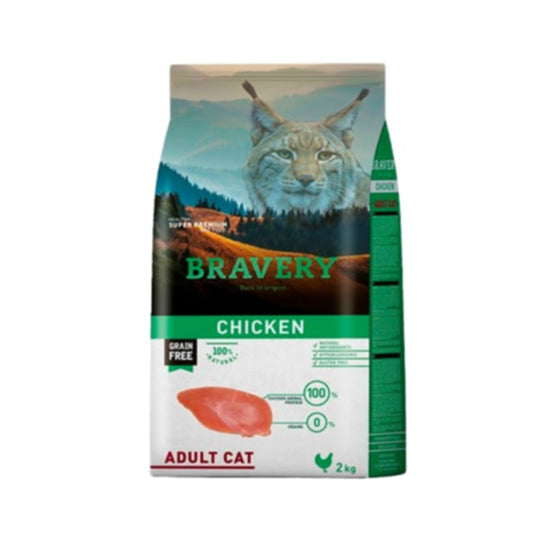 BRAVERY DRY CAT FOOD ADULT & CHICKEN 2KG