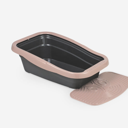 Nella Kit Cat Litter Tray with Mat - 80 x 36.5 x 18 cm/Rose